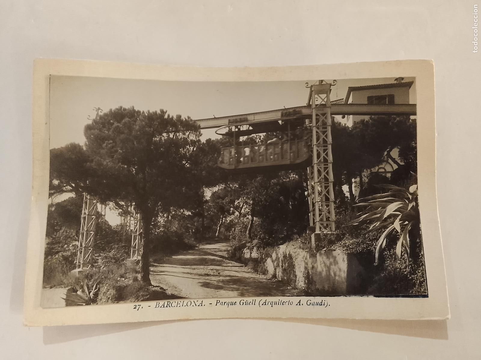 Postcards: BARCELONA - TIBIDABO - FERROCARRIL AEREO - ROISIN -ES FOTO PEGADA-POSTAL PROTOTIPO ANTIGUA-(115.840)