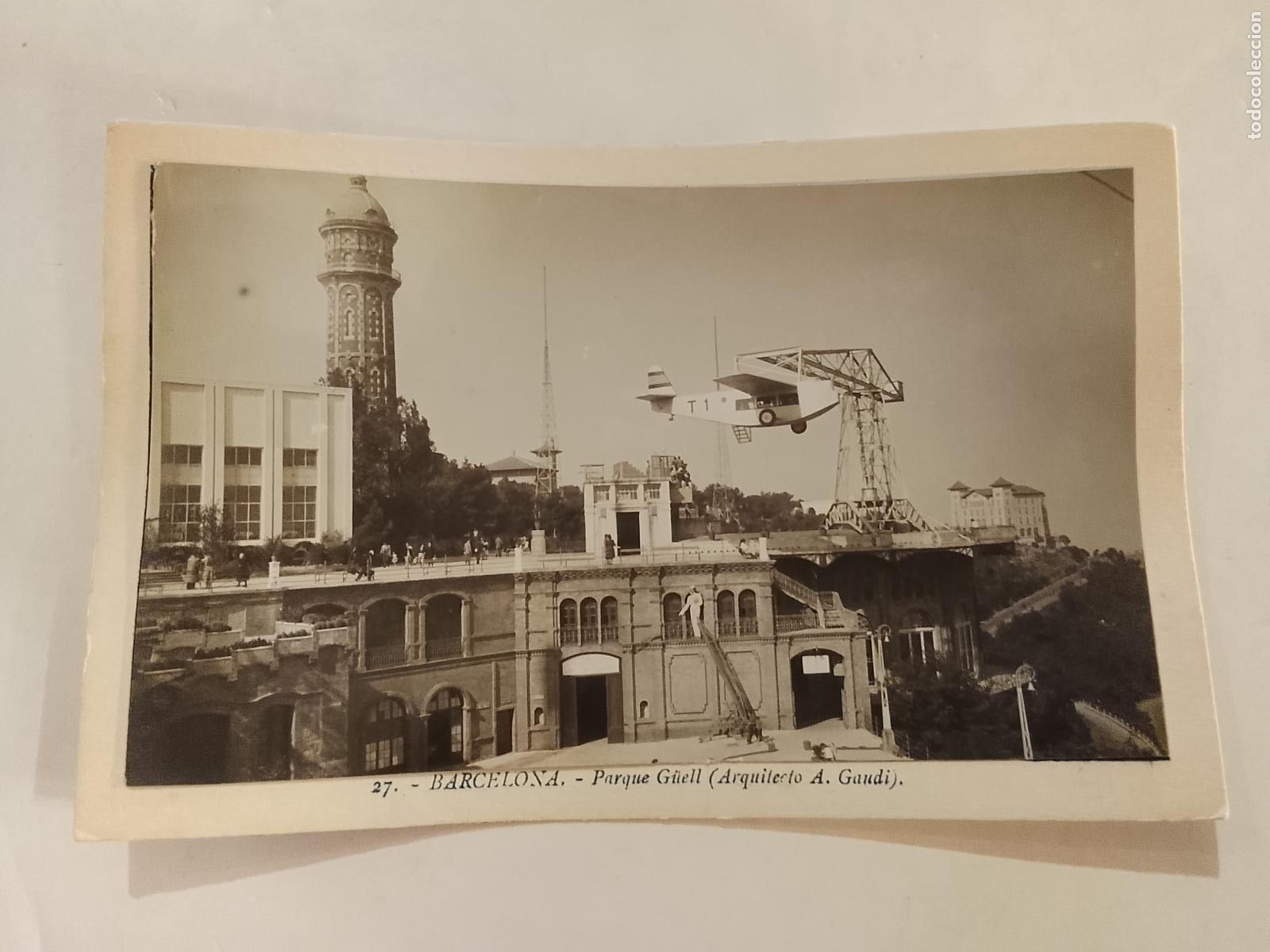 Postcards: BARCELONA - TIBIDABO - AVION - ROISIN -ES FOTO PEGADA-POSTAL PROTOTIPO ANTIGUA-(115.841)