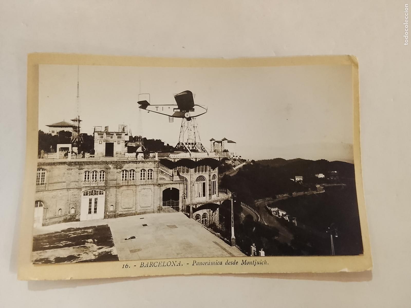 Postcards: BARCELONA - TIBIDABO - AVION - ROISIN -ES FOTO PEGADA-POSTAL PROTOTIPO ANTIGUA-(115.847)