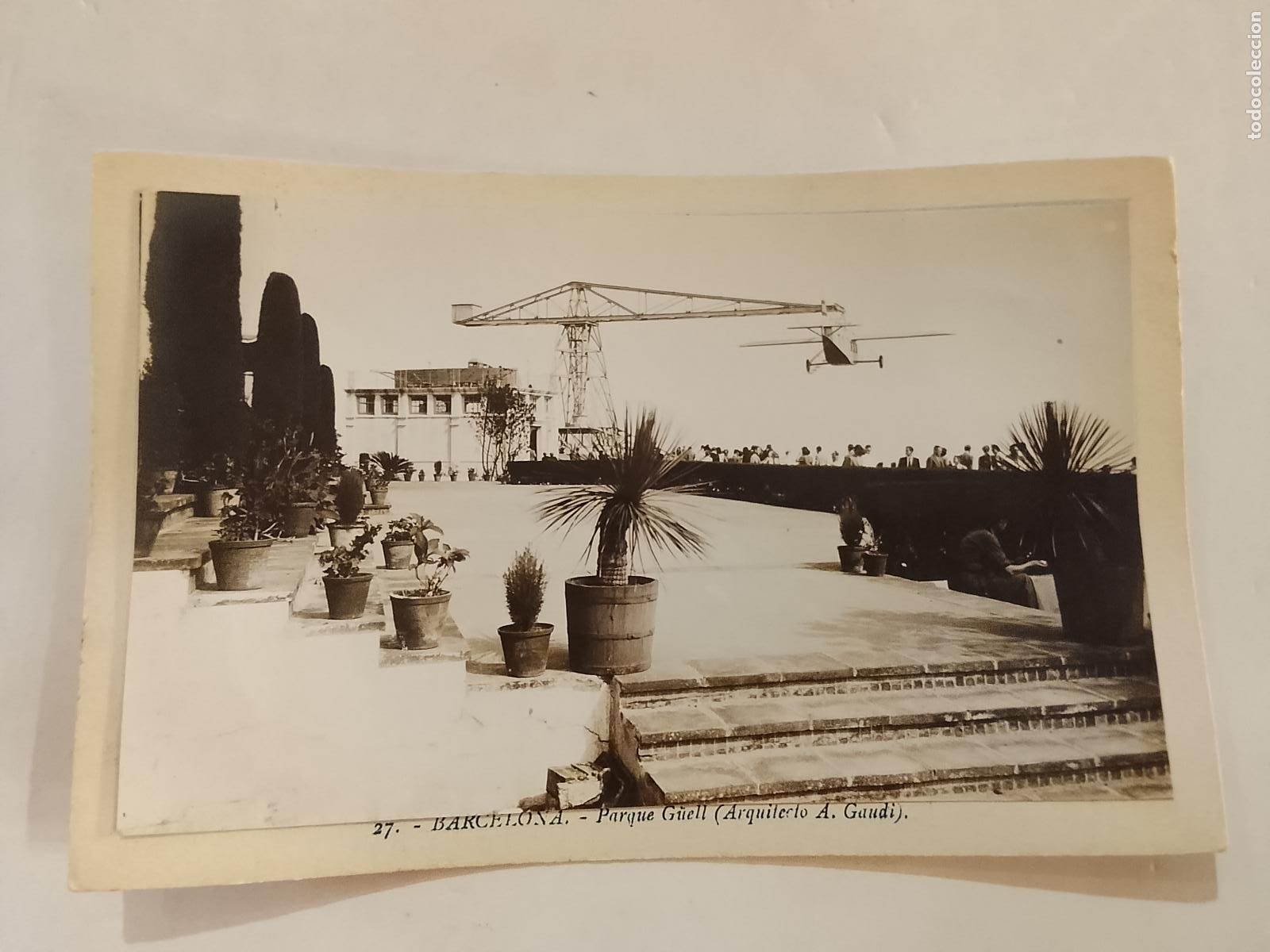 Postcards: BARCELONA - TIBIDABO - AVION - ROISIN -ES FOTO PEGADA-POSTAL PROTOTIPO ANTIGUA-(115.849)