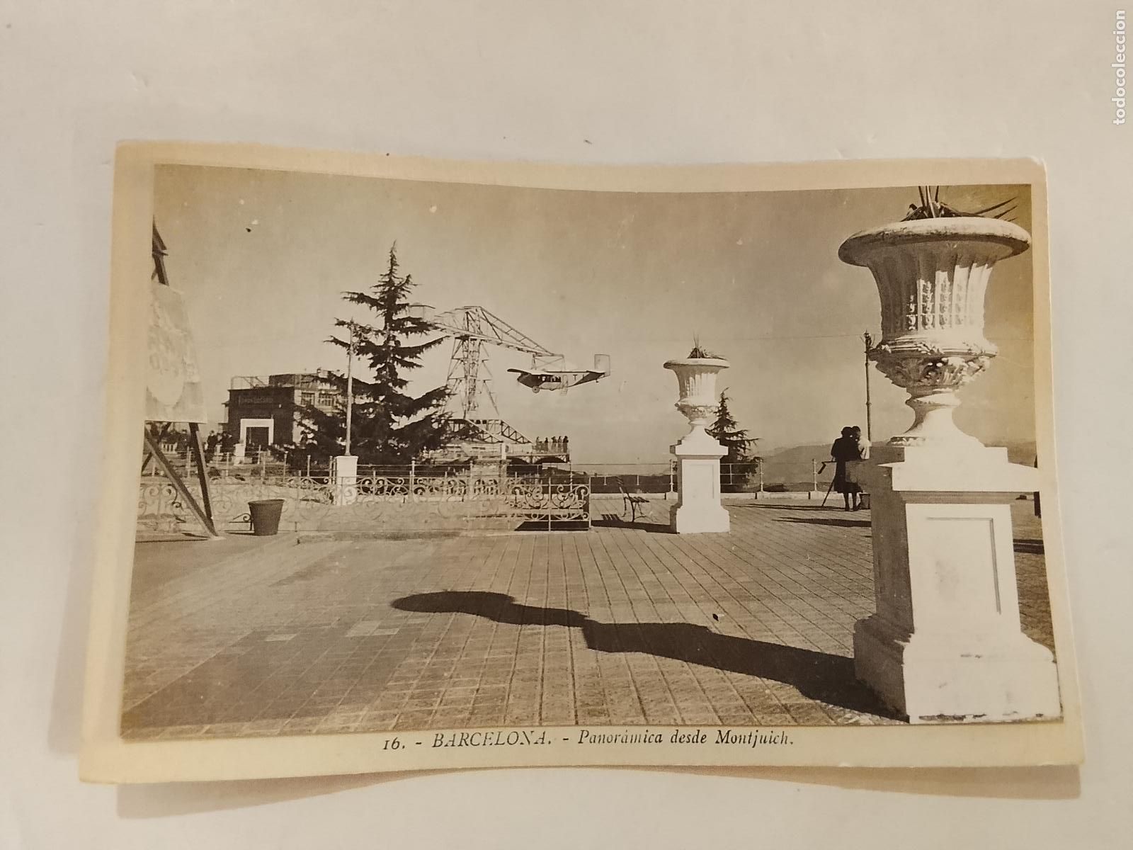 Postcards: BARCELONA - TIBIDABO - AVION - ROISIN -ES FOTO PEGADA-POSTAL PROTOTIPO ANTIGUA-(115.852)