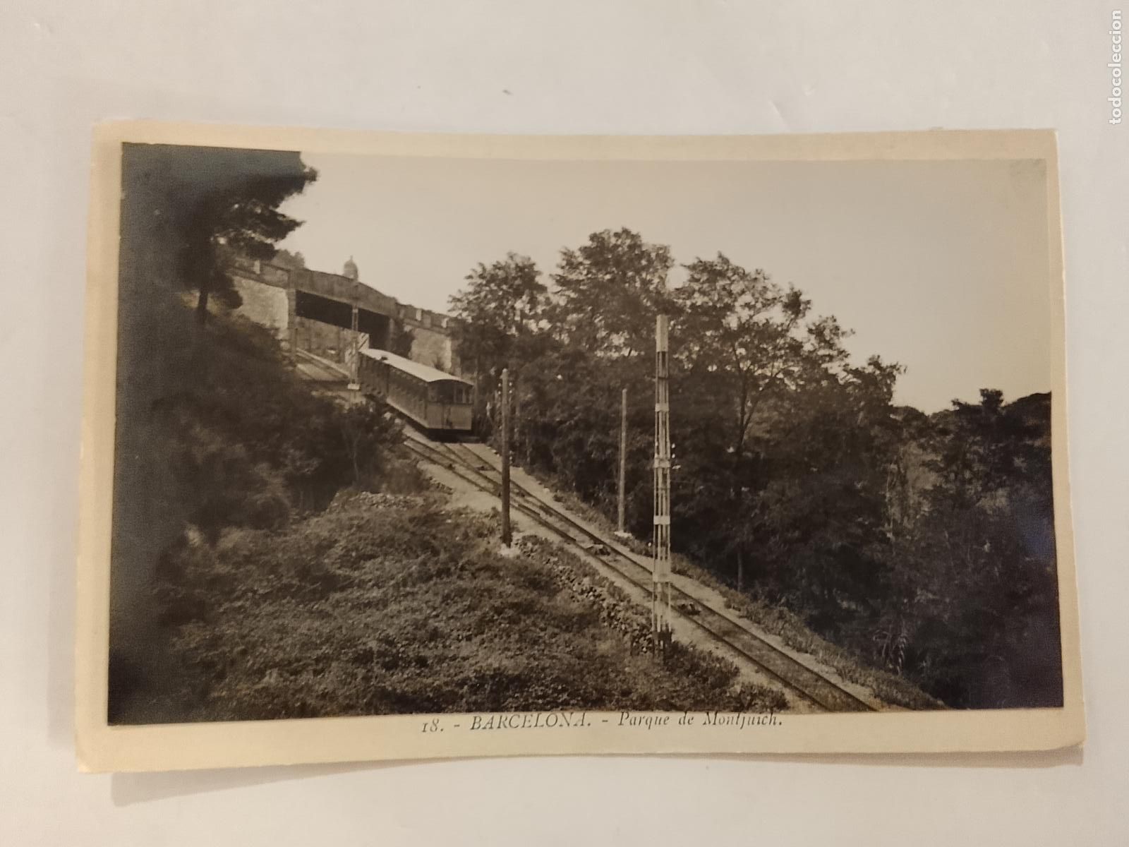 Postcards: BARCELONA - FUNICULAR -ES FOTO PEGADA-POSTAL PROTOTIPO ANTIGUA-(115.857)