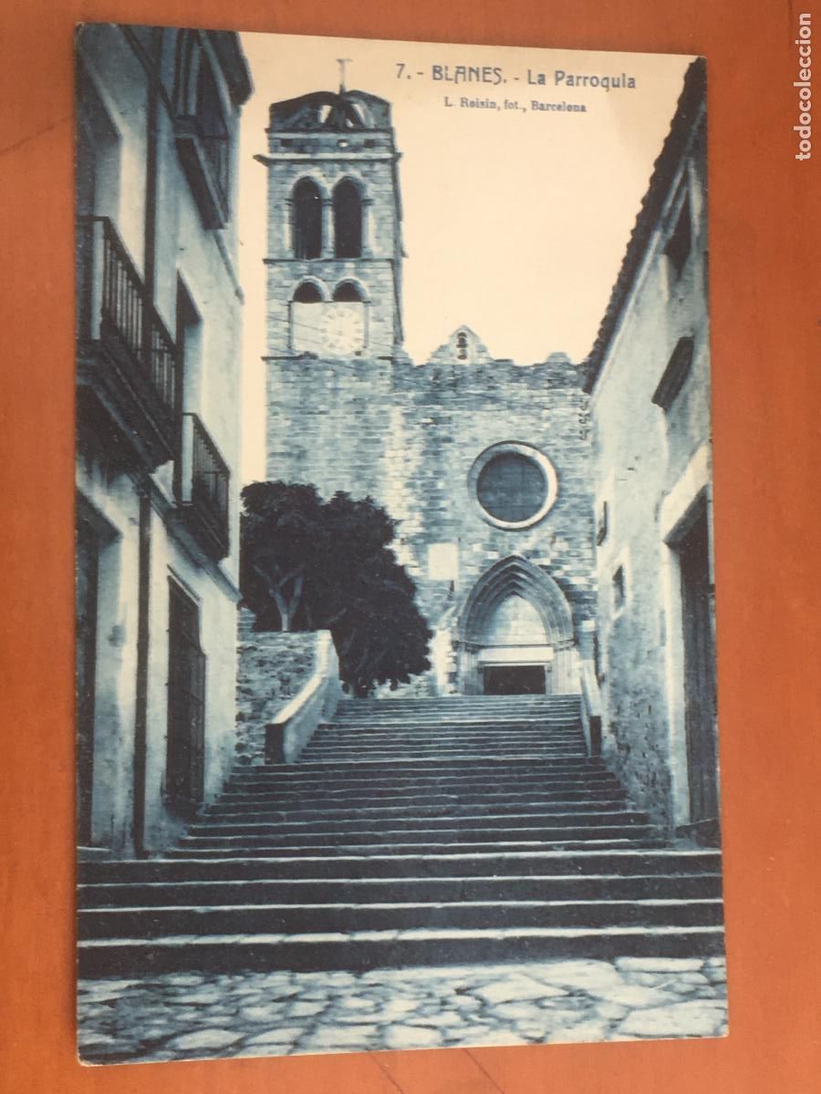 Postales: blanes la parroquia postal original antigua