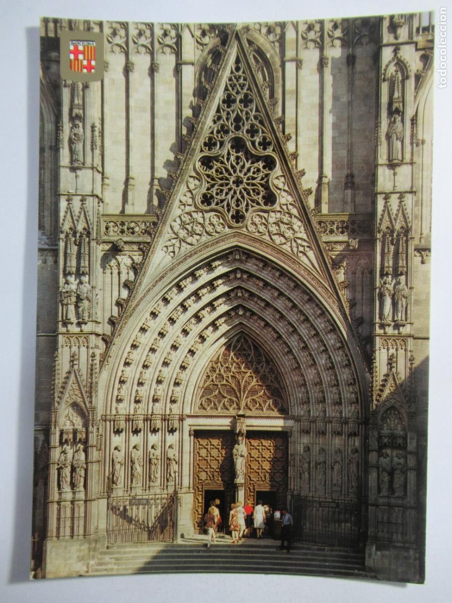 Postales: Barcelona - Puerta de la Catedral - S/C