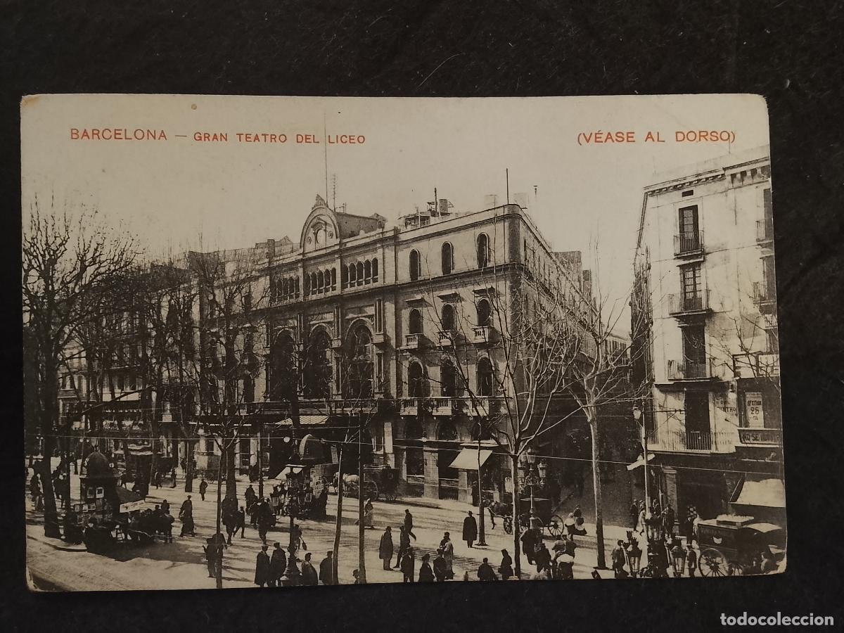 Postales: BARCELONA - GRAN TEATRE DEL LICEU - PUBLICIDAD ELIXIR GIOL , FARMACIA -POSTAL ANTIGUA-(115.904)