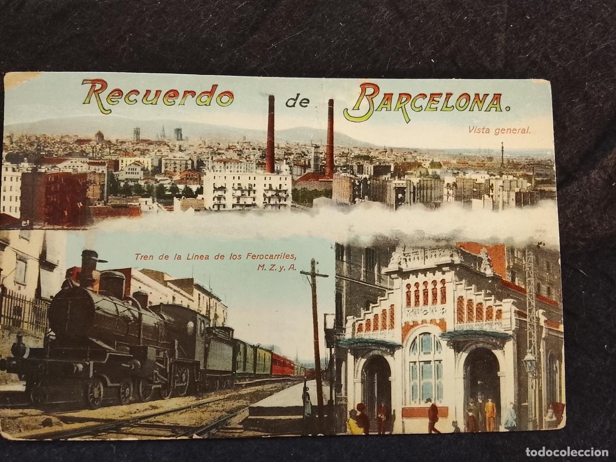 Postales: BARCELONA - TREN FERROCARRIL & VISTA GENERAL - JORGE VENINI -POSTAL ANTIGUA-(115.906)