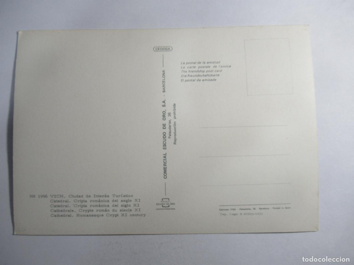 Postales: Vich - Catedral. Cripta - S/C - Foto 2