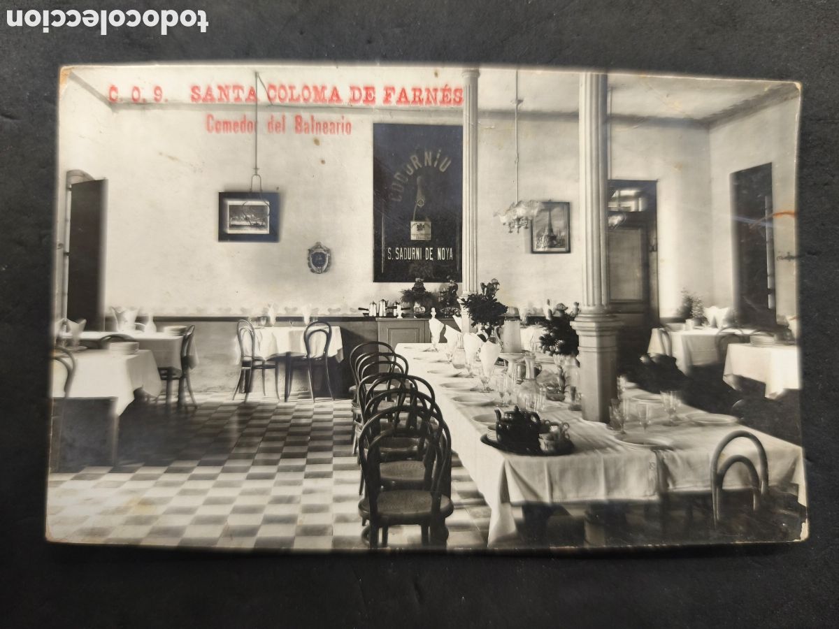Postales: Santa Coloma de farnes, comedor del balneario