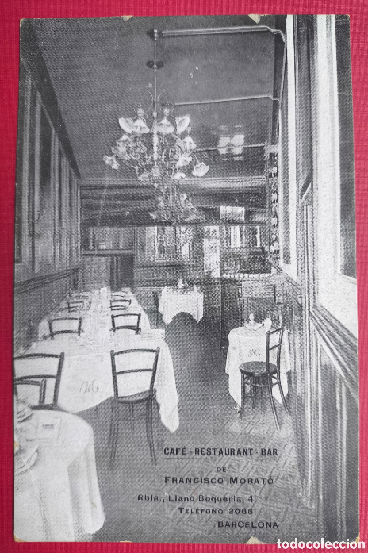 Cartoline: EL NUEVO LICEO CAF&Eacute; RESTAURANT RAMBLA BOQUERIA BARCELONA POSTAL CIRCULADA 1919
