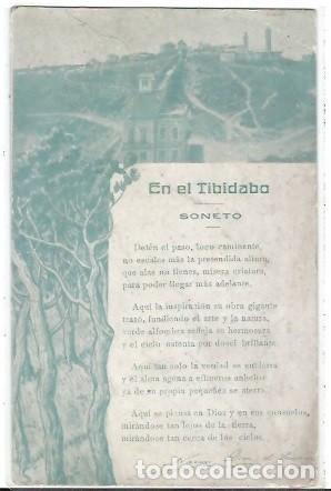 Postales: ANTIGUA POSTAL EN EL TIBIDABO SONETO - Foto 1