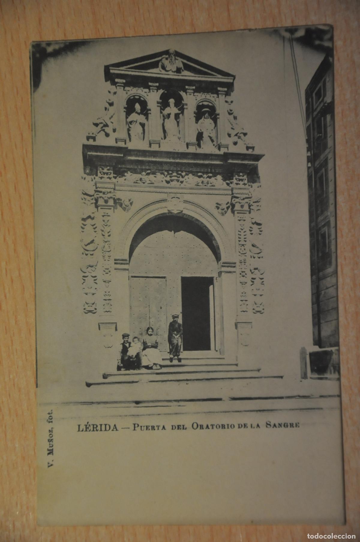 Postales: postal lerida, puerta del oratorio de la sangre