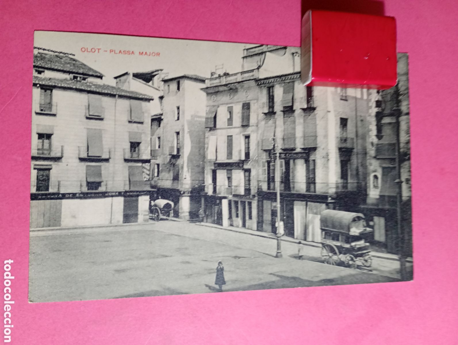 Postales: OLOT PLASSA MAJOR CURIOSO CARRO 4 RUEDAS Y TOLDO b/n s/c - R1613