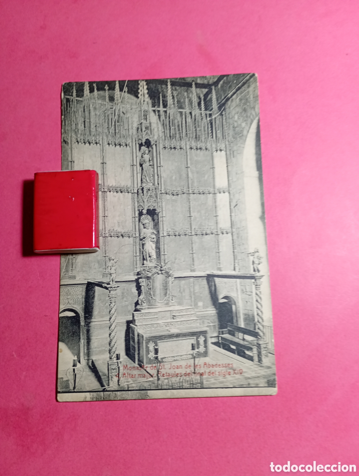 Postales: SANT JOAN DE LES ABADESSES ALTAR MAJOR RETAULES FI S. XIV B/N FIRMA - ED. &Aacute;NGEL TOLDR&Aacute; VIAZO R1617