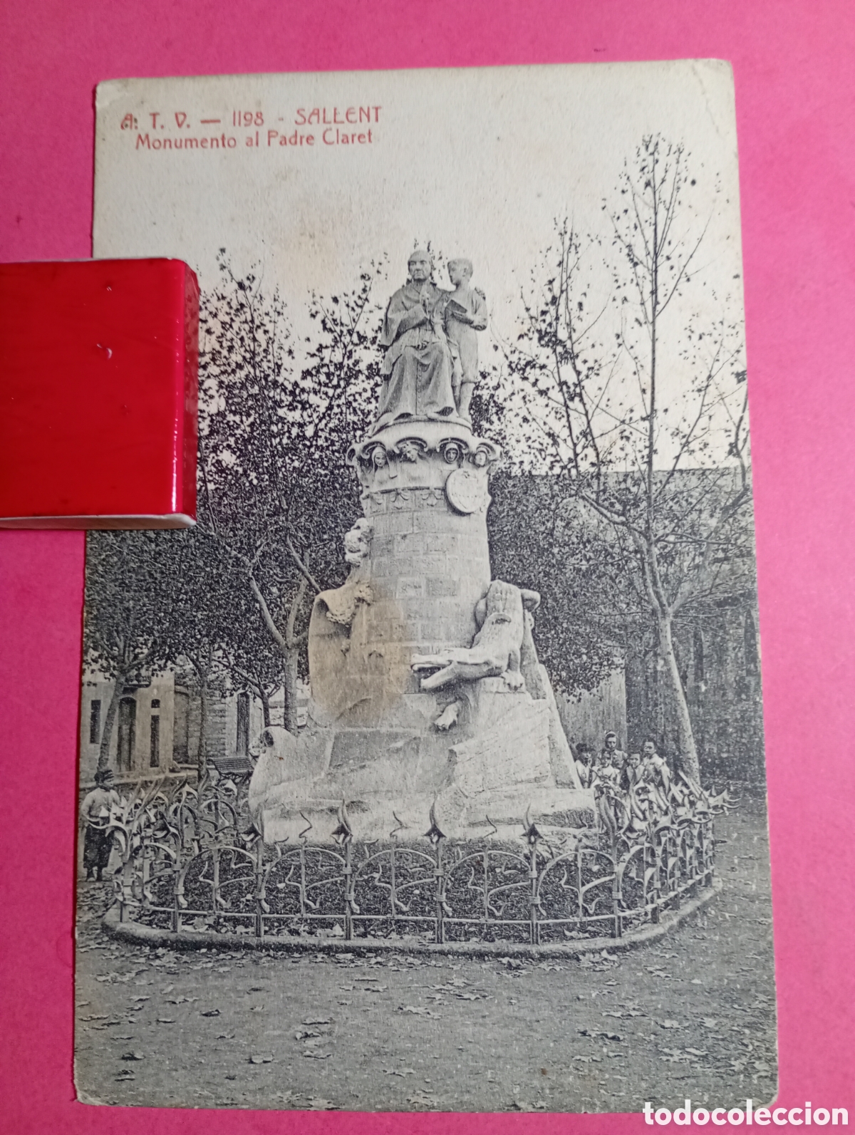 Postales: SALLENT B/N ESCRITA 24/1/1921 DESDE BAG&Agrave; - 1198 MONUMENTO AL PADRE CLARET a. toldr&aacute; viazo R1619