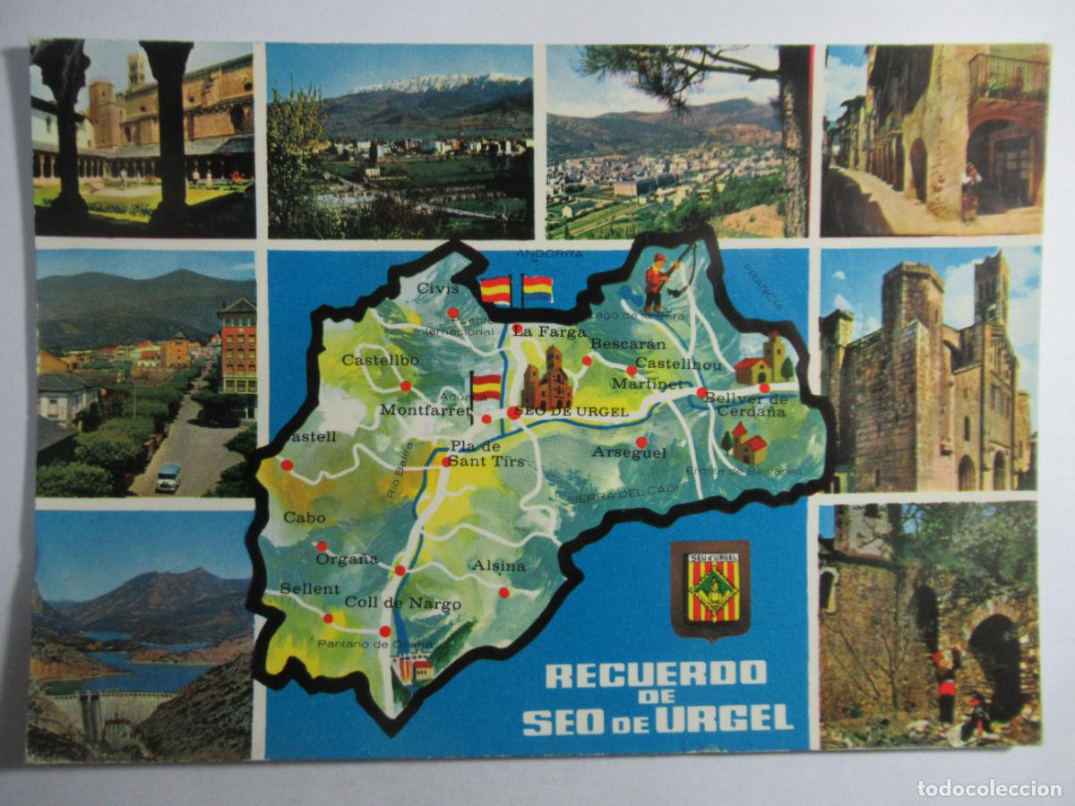 Postales: Seo de Urgel - Mapa - Escrita
