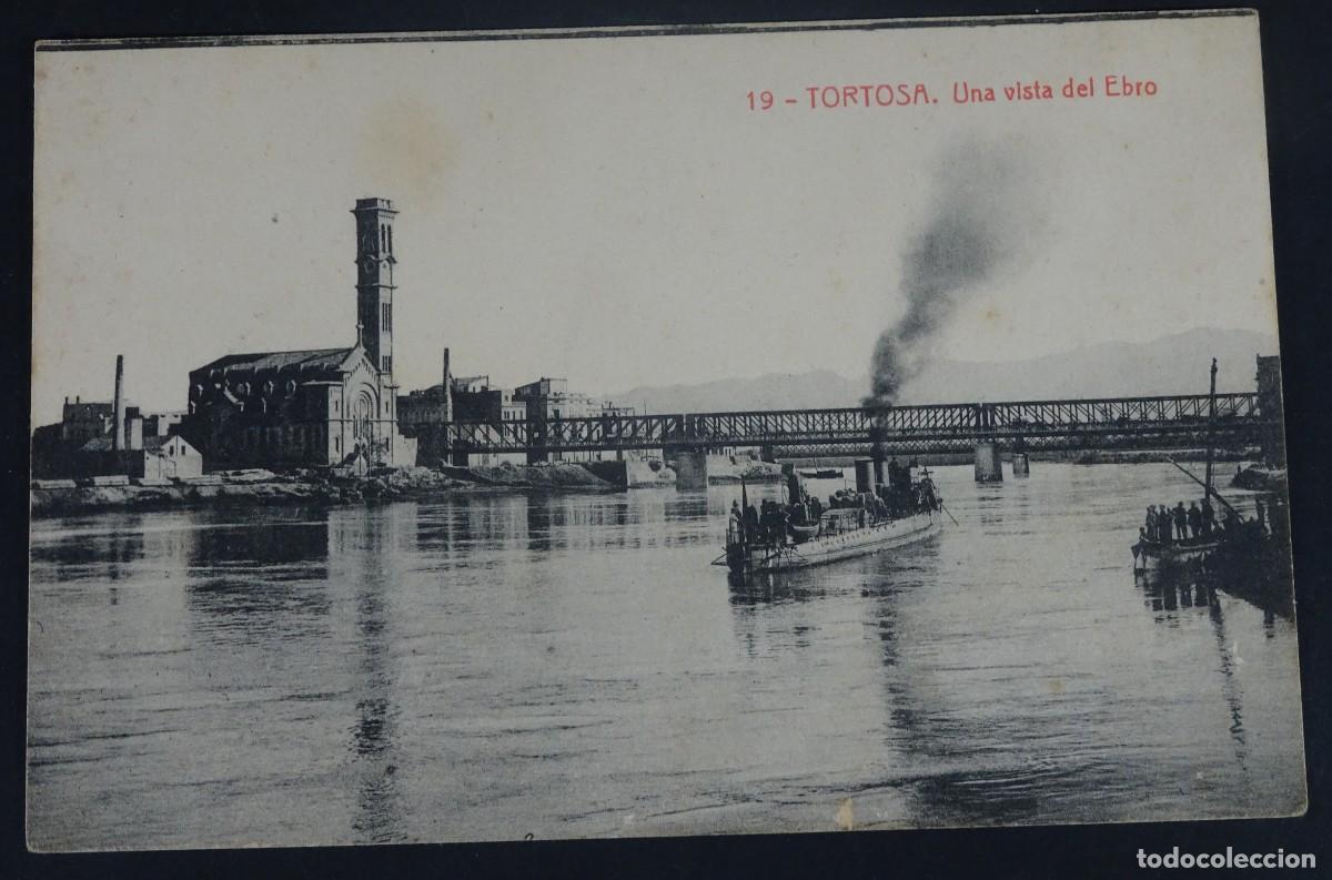 Postales: ANTIGUA POSTAL CPA, TORTOSA , VISTA DEL EBRO, BUQUE GUERRA, FOTOT&Iacute;PIA THOMAS, VER FOTOS