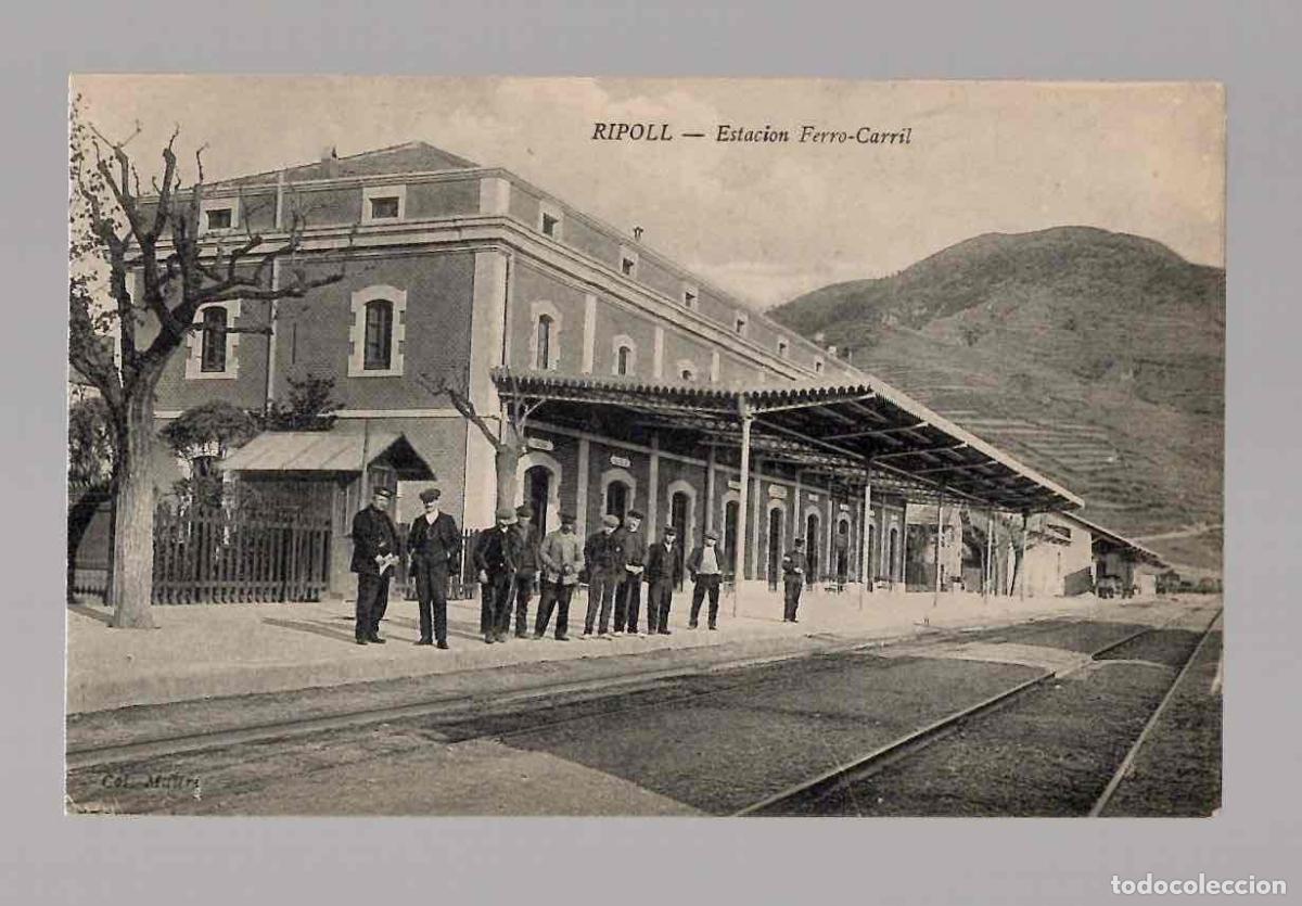 Postales: TARJETA POSTAL RIPOLL. ESTACION FERRO-CARRIL.