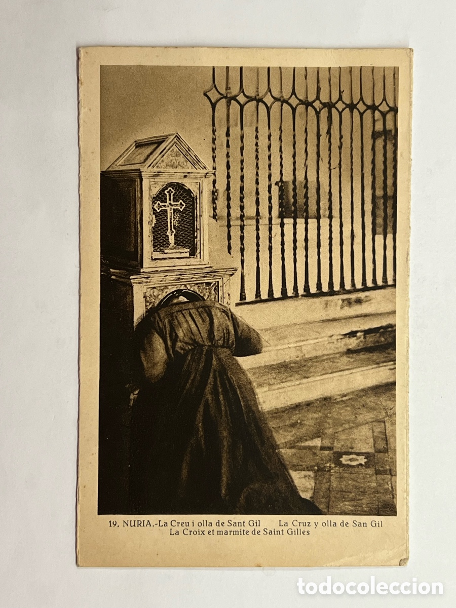 Postales: NURIA (Gerona) Postal La Cruz y olla de San Gil. Fototipia Roisin.. (h.1910?) S/C