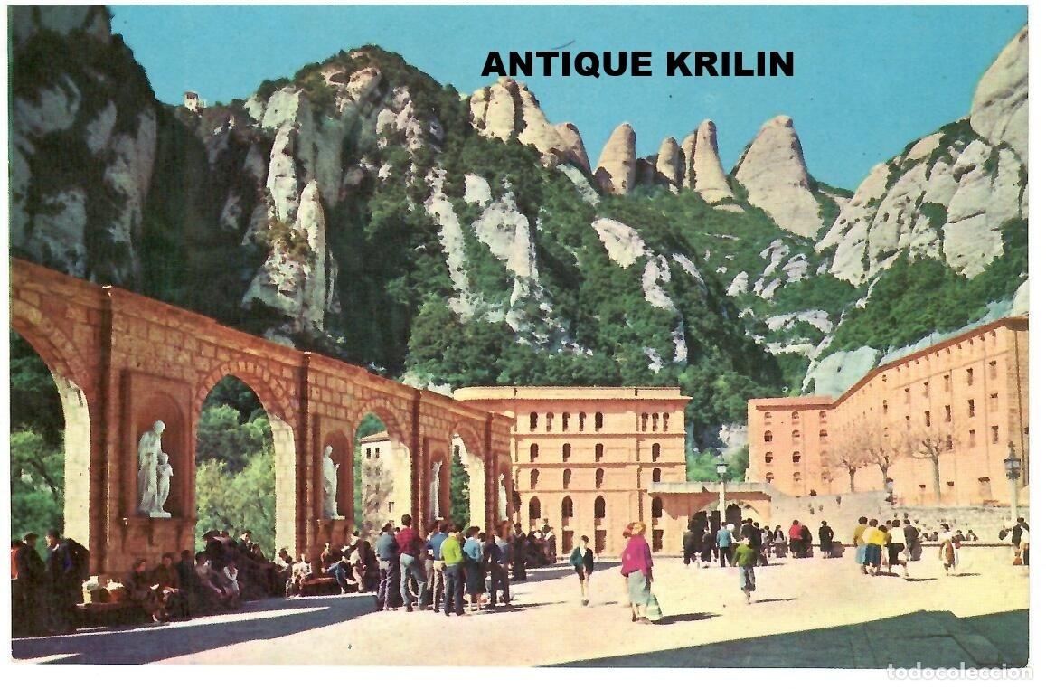 Postales: MONTSERRAT N&ordm; 25 PLAZA Y HOTELES / EDICION MONASTERIO 1960 / SIN FRANQUEAR