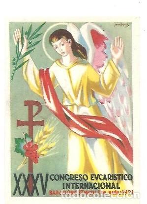Postales: TARJETA POSTAL XXXV CONGRESO EUCARISTICO INTERNACIONAL BARCELONA 1952