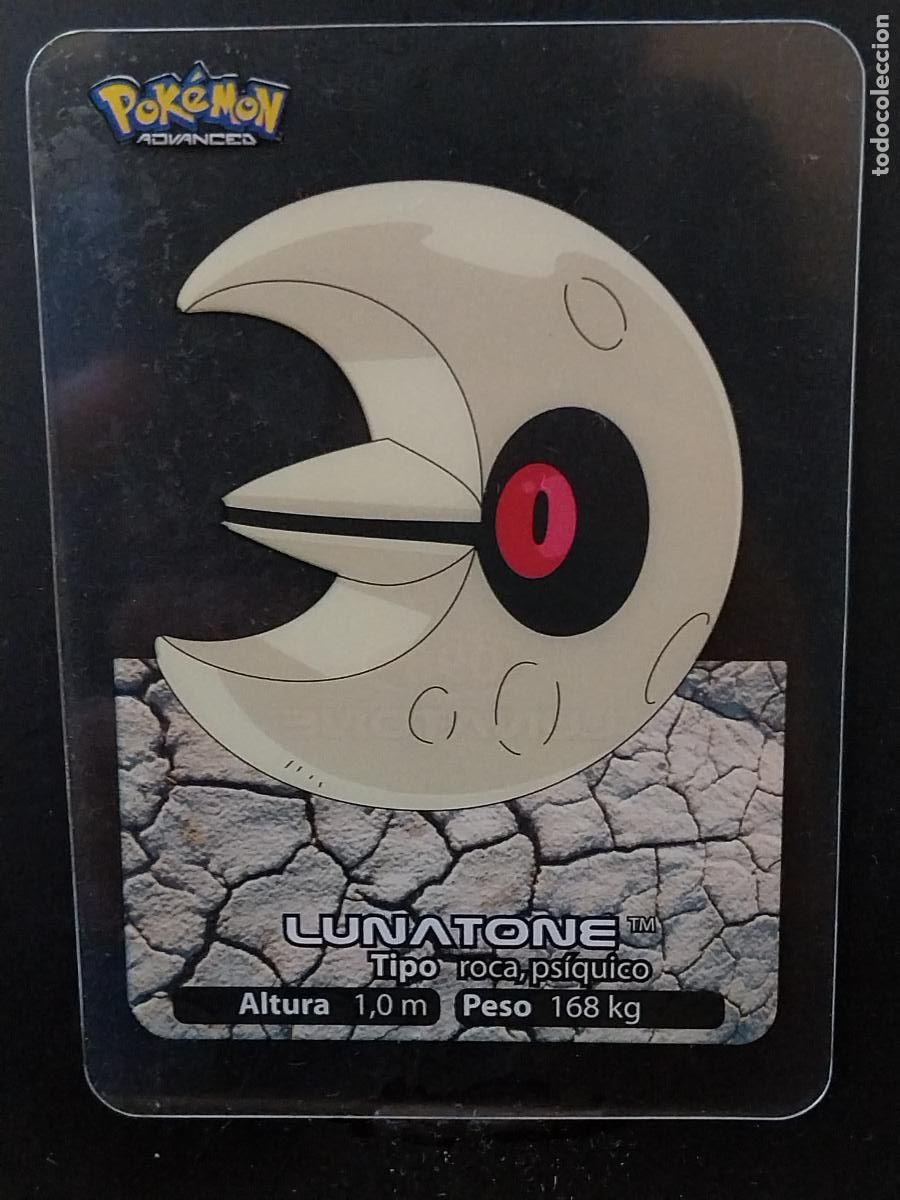 Postales: POKEMON LAMINCARDS EDIBAS MC CROMO 098 LUNATONE A&Ntilde;O 2005 JUGADA ORIGINAL