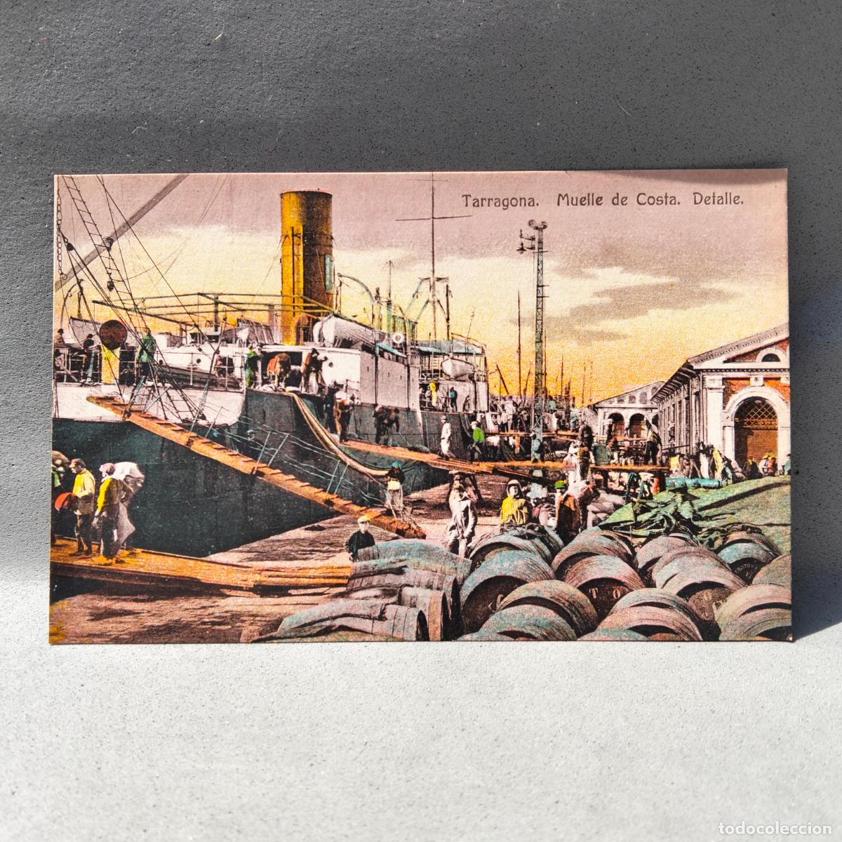 Postales: Edici&oacute;n Anguela Hermanos, Tarragona. Muelle de Costa, detalle