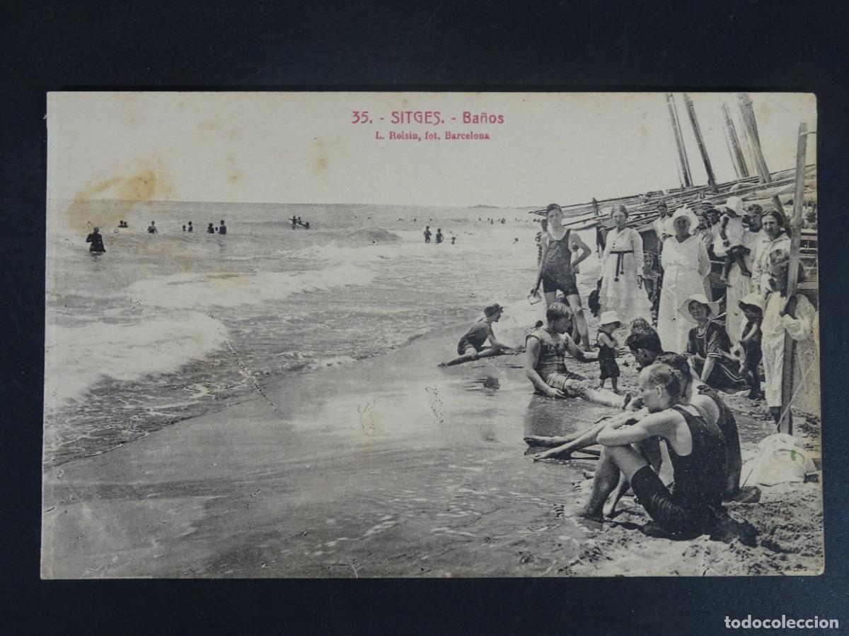 Postales: ANTIGUA POSTAL CPA, SITGES, BA&Ntilde;OS, L.ROISIN, VER FOTOS
