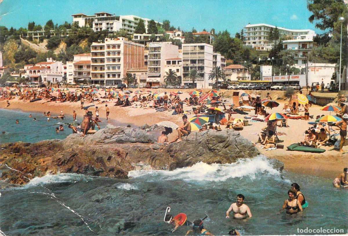 Postales: Postal de Lloret de Mar Costa Brava Vista de la Playa y Poblaci&oacute;n
