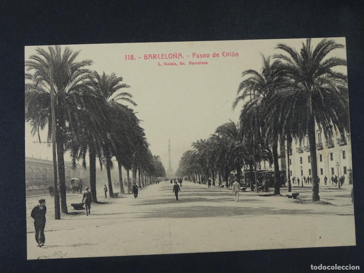 Postales: ANTIGUA POSTAL CPA, PASEO DE COL&Oacute;N , BARCELONA, L.ROISIN, VER FOTOS