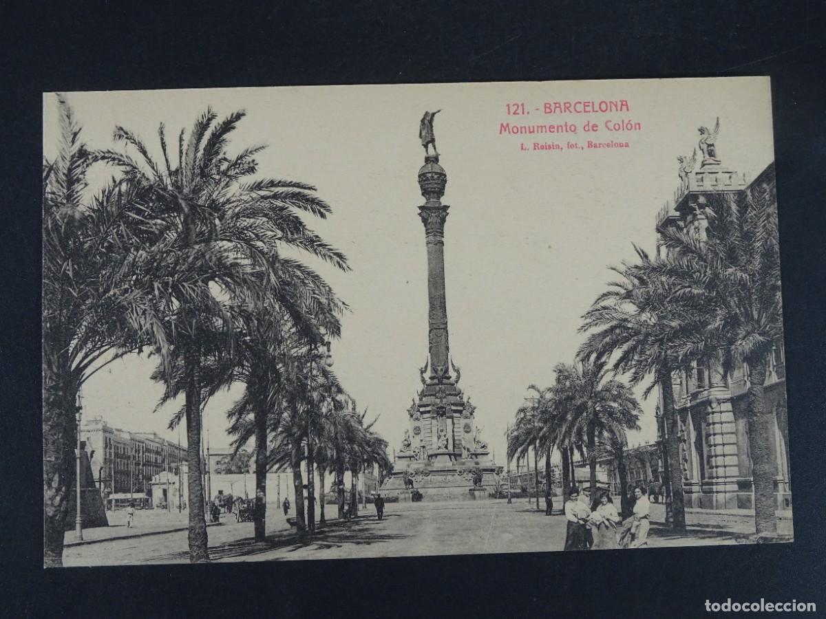 Postales: ANTIGUA POSTAL CPA, MONUMENTO COL&Oacute;N , BARCELONA, L.ROISIN, VER FOTOS