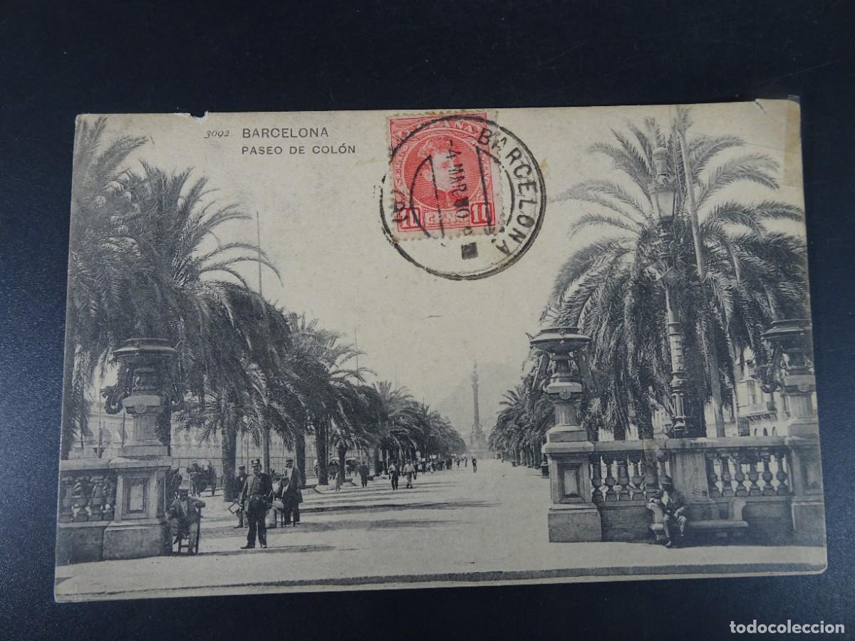 Postales: ANTIGUA POSTAL CPA, PASEO DE COL&Oacute;N, BARCELONA, L.ROISIN, VER FOTOS