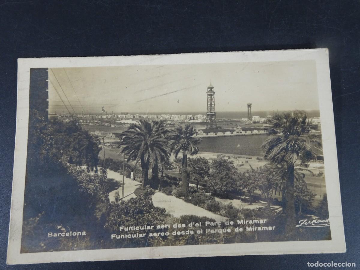 Postales: ANTIGUA POSTAL FOTOGR&Aacute;FICA CPA, FUNICULAR DESDE MIRAMAR, BARCELONA, VER FOTOS