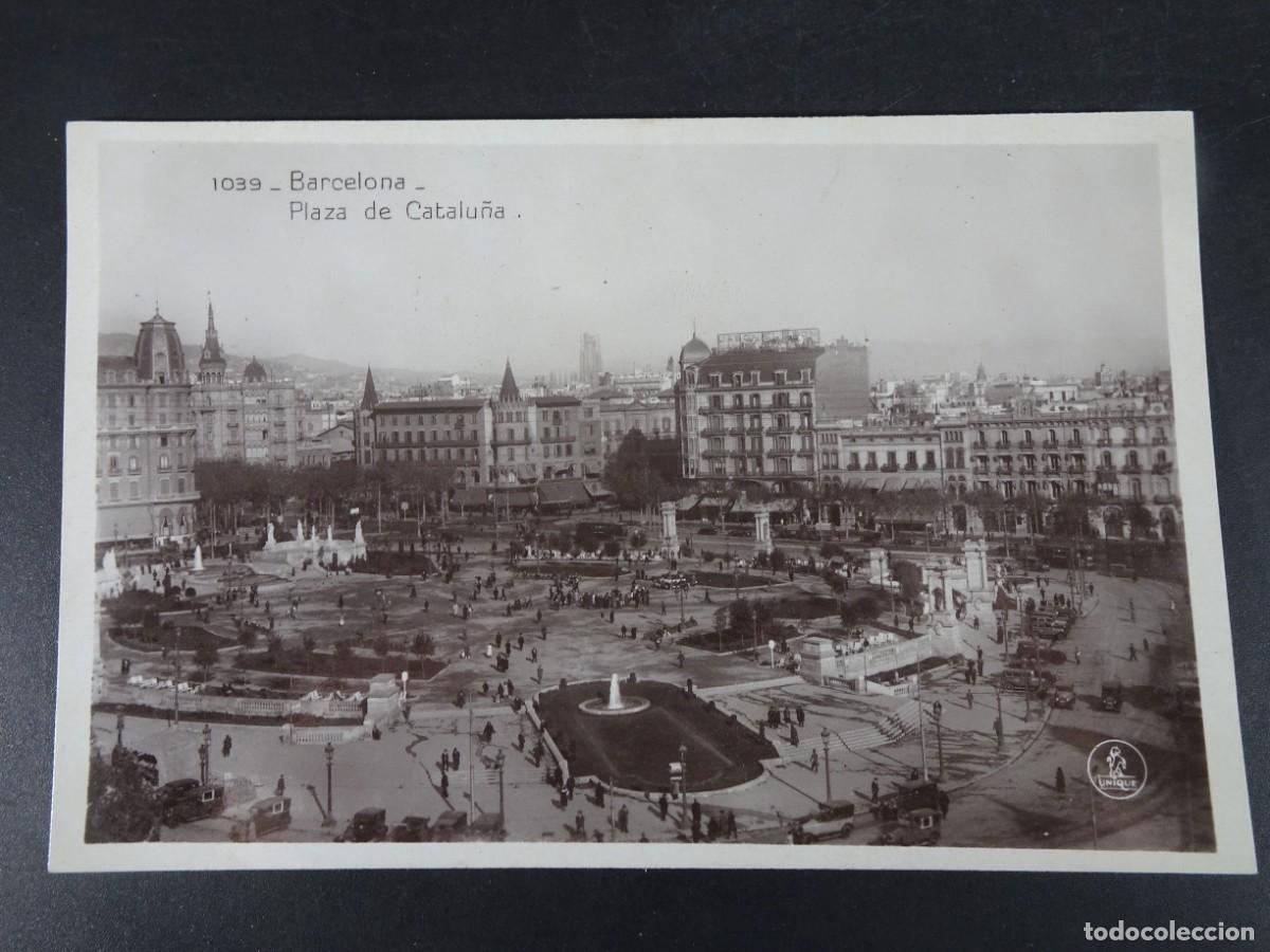 Postales: ANTIGUA POSTAL FOTOGR&Aacute;FICA CPA, PLAZA CATALU&Ntilde;A, BARCELONA, VER FOTOS
