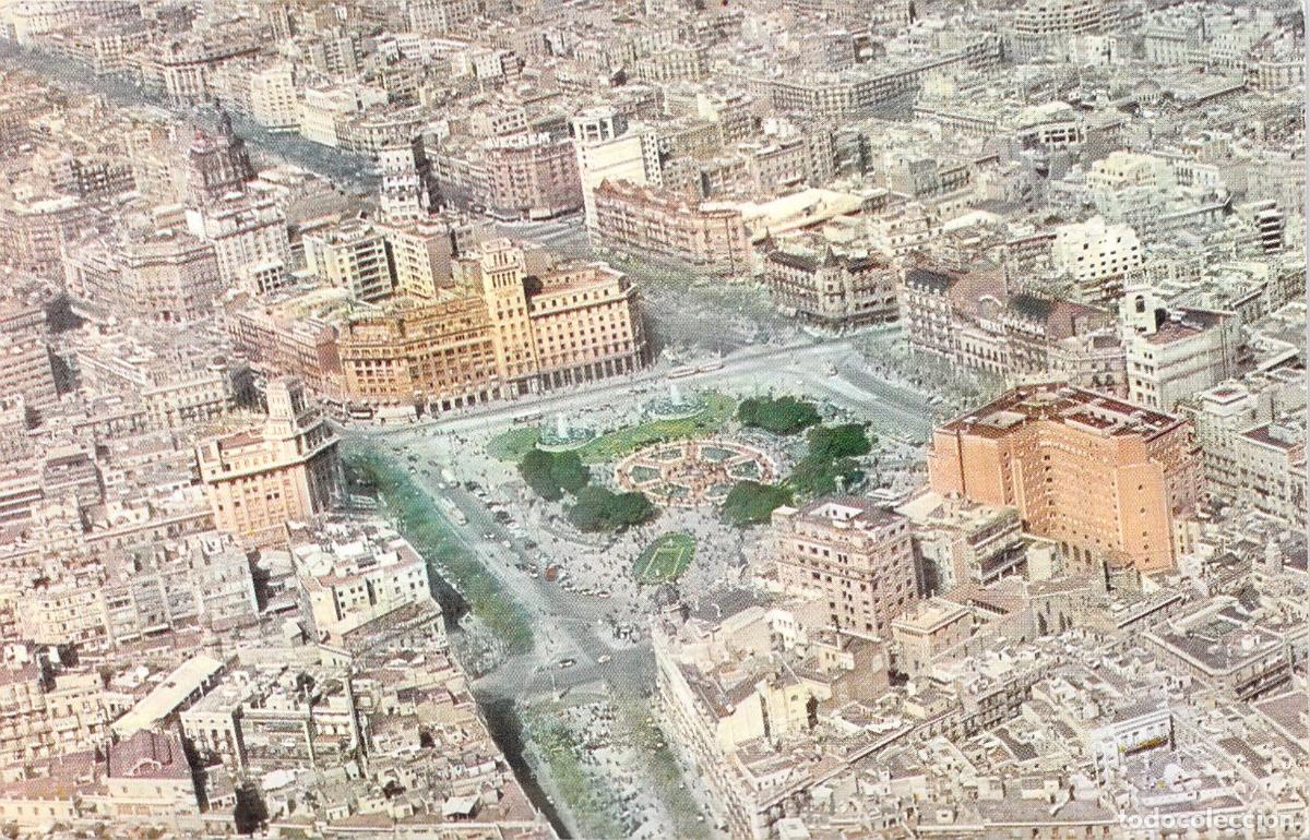 Postales: Postal de Barcelona, Plaza de Catalu&ntilde;a, Vista A&eacute;rea Iberia