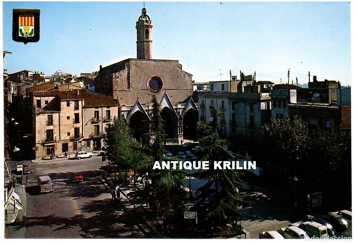 Postales: TERRASSA N&ordm; 14 PLA&Ccedil;A D'ESPANYA / ESCUDO DE ORO / SIN FRANQUEAR