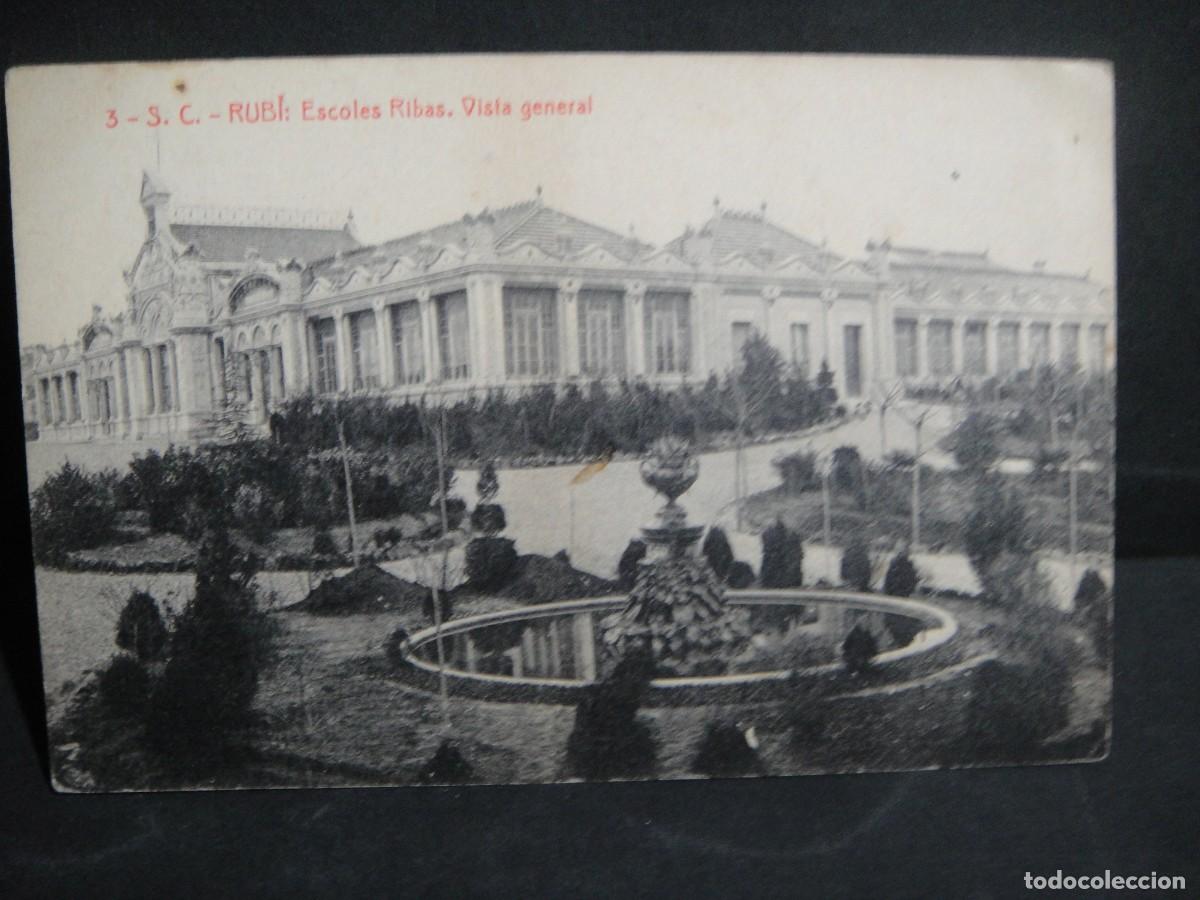 Postales: rub&igrave; , escoles ribas - ediciones thomas - sin circular , escrita al reverso en 1918