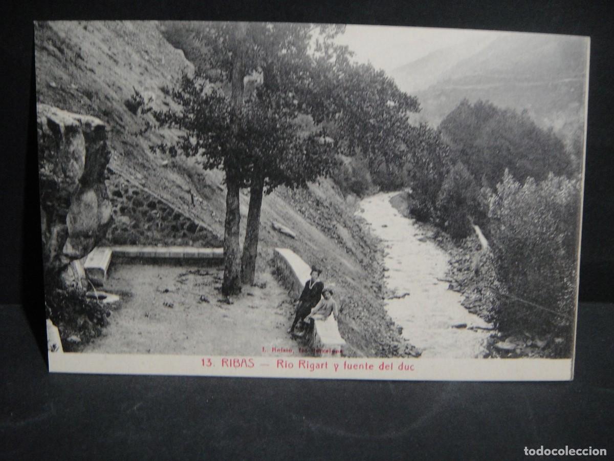 Postales: ribas , rio rigart - edita vda e hijo de jose fossa , l. roisin - sin circular ,