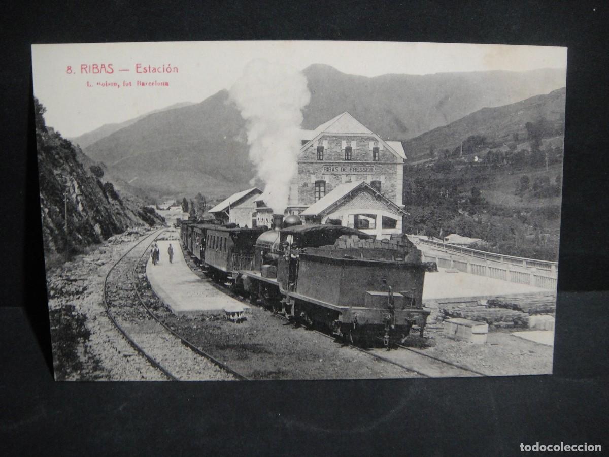 Postales: ribas , estacion - edita vda e hijo de jose fossa , l. roisin - sin circular ,