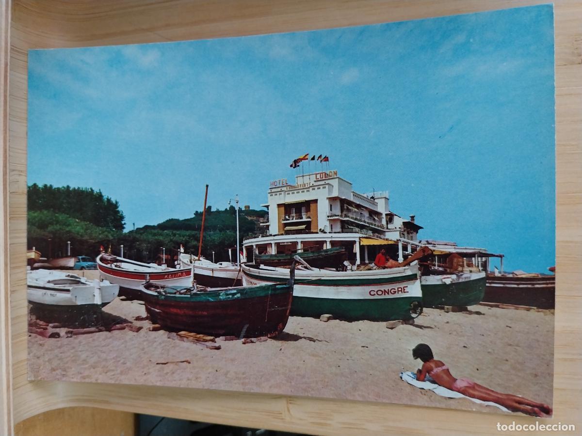 Postales: CALDETAS HOTEL COLON ED POSTAL 9016 SC ORIGINAL ANIMADA BA&Ntilde;ISTA BARCAS