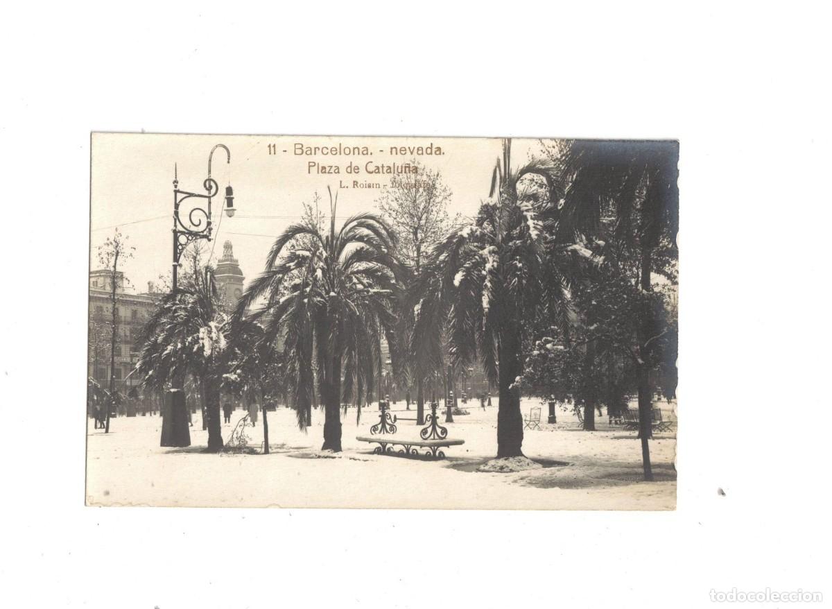 Postales: BARCELONA. NEVADA. PLAZA CATALU&Ntilde;A