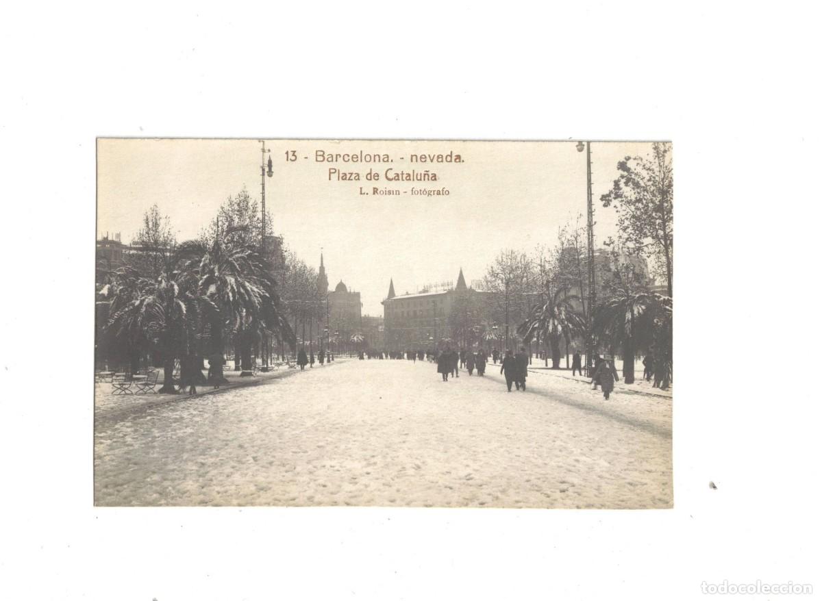 Postales: BARCELONA. NEVADA. PLAZA DE CATALU&Ntilde;A