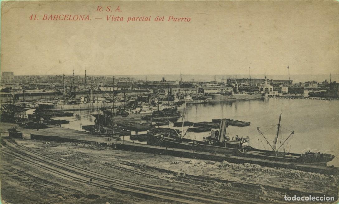 Postales: N&ordm; 41-BARCELONA. Vista parcial del Puerto. Sin circular. ED. ROVIRA
