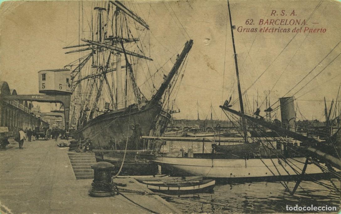 Postales: N&ordm; 62-BARCELONA. Gr&uacute;as el&eacute;cticas del Puerto. Sin circular. ED. ROVIRA