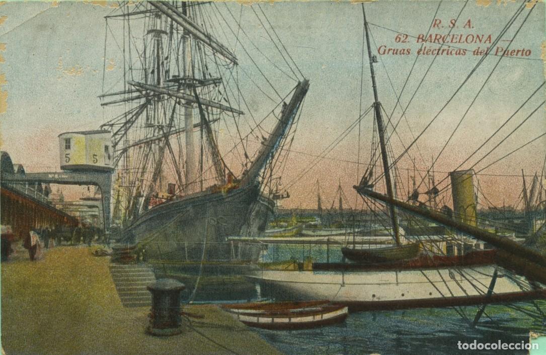 Postales: N&ordm; 62-BARCELONA. Gr&uacute;as el&eacute;cticas del Puerto. Sin circular. ED. ROVIRA