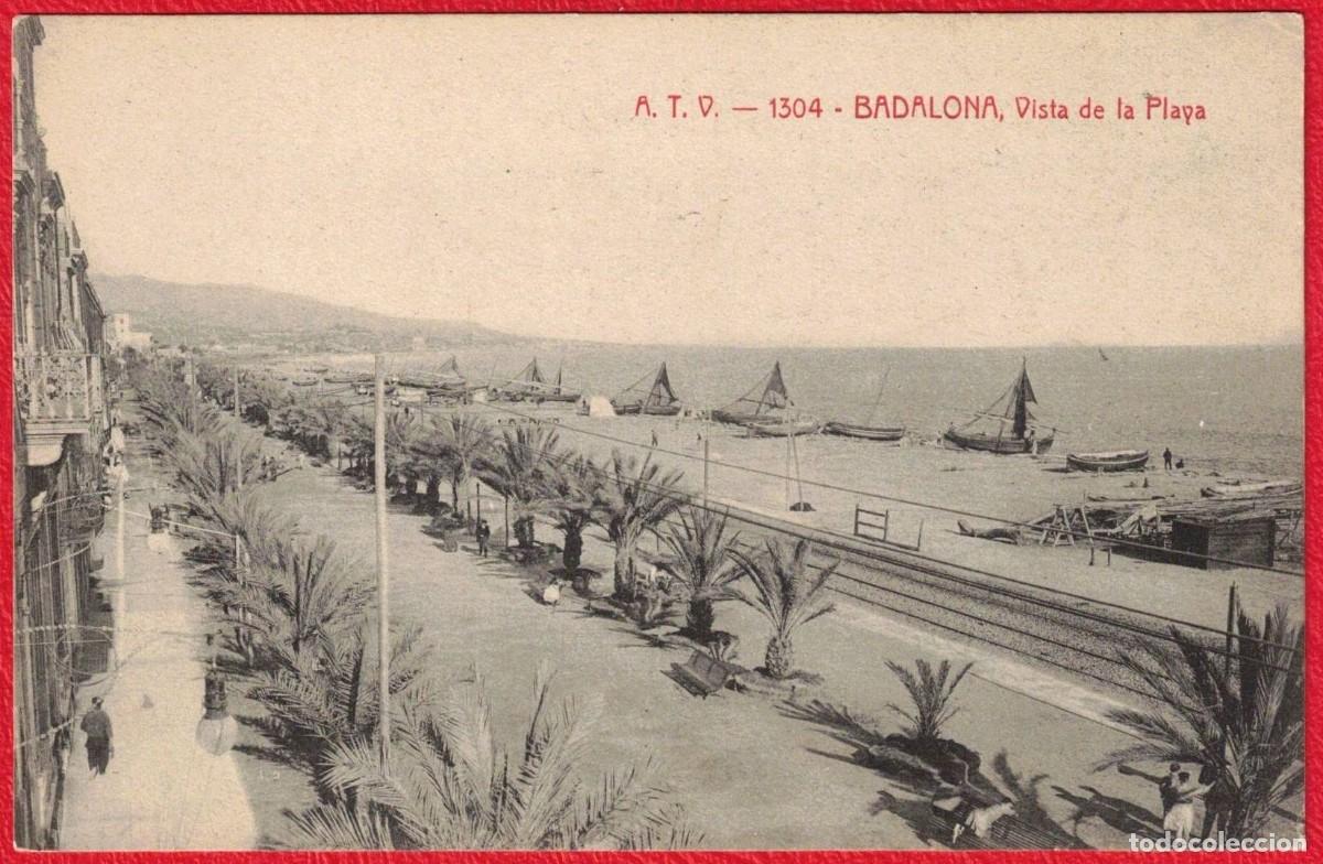 Postales: Badalona - Barcelona - A.T.V. Angel Toldr&aacute; Viazo - Vista de la Playa