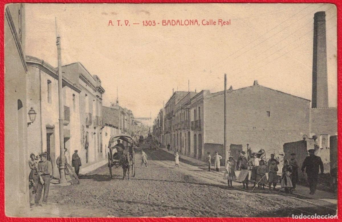 Postales: Badalona - Barcelona - A.T.V. Angel Toldr&aacute; Viazo - Calle Real
