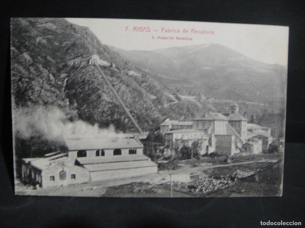 Postales: ribas , fabrica de recolons - edita vda e hijo de jose fossa , l. roisin - sin circular ,