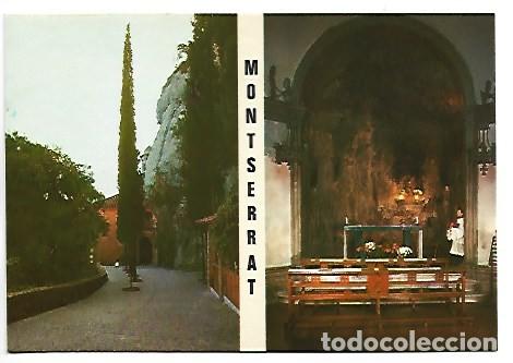Postales: ENTRADA E INTERIOR DE LA SANTA COVA / SANT CAVE OF INWARD AND DOOR.- MONTSERRAT - BARCELONA