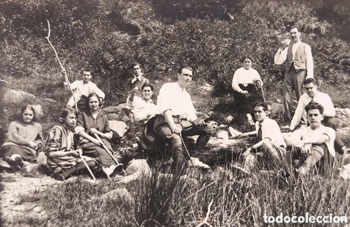 Postales: LA FONT DE BRIAN&Ccedil;O CAM&Iacute; DE LES AGUDES EXCURSI&Oacute; RETRATO GRUPAL POSTAL FOTOGR&Aacute;FICA ANIMADA 1930