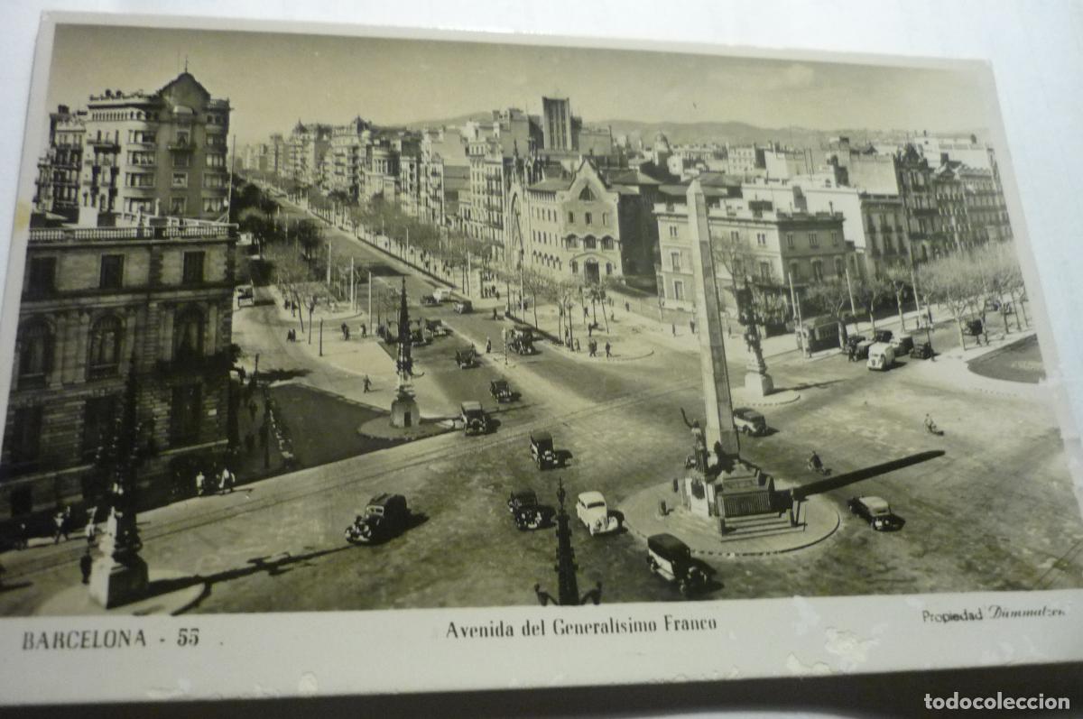 Postales: POSTAL BARCELONA AV GRALMO FRANCO CIRCULADA&iexcl;&iexcl;&iexcl;SELLO ARRANCADO&iexcl;&iexcl;A&Ntilde;O 53